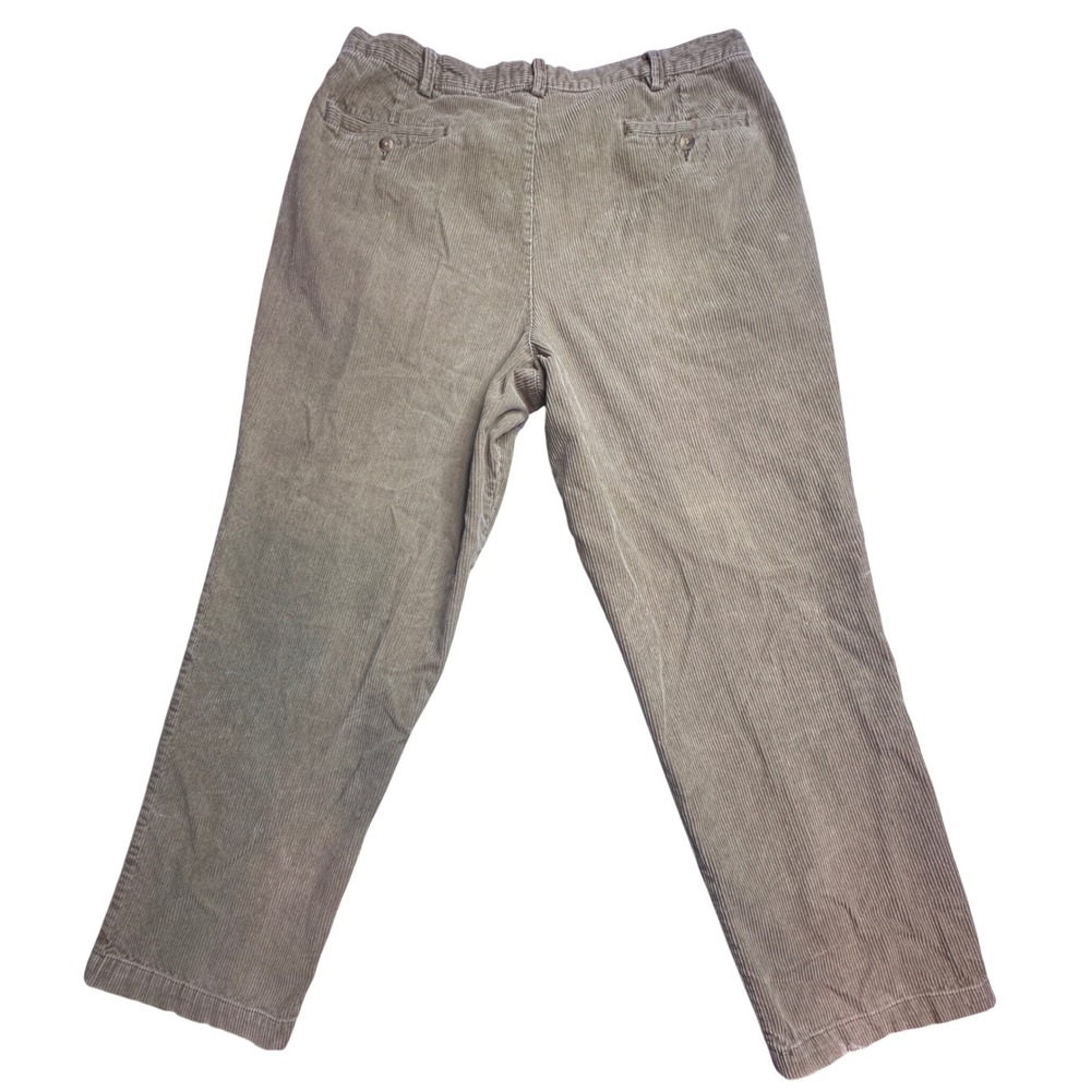 Vintage Trader Bay Pants Mens 38x30 (36x29) Tan Khaki Corduroy Pleated Front 90s